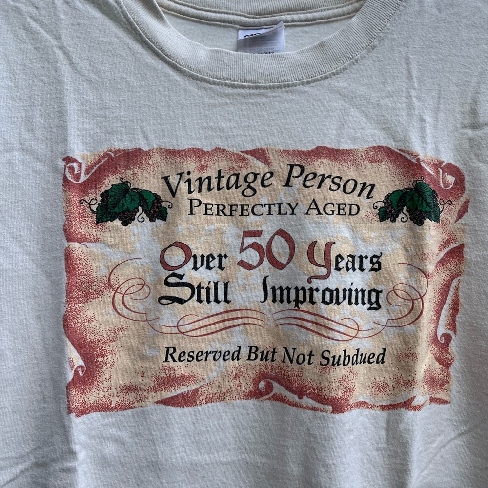 Womens “Vintage Person” Graphic Tee Shirt, sz Med